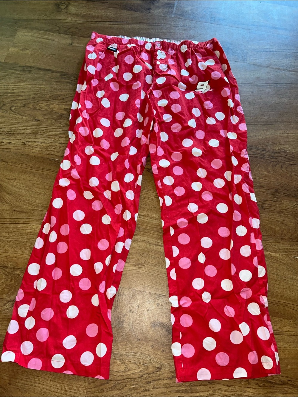 NASCAR Pajama Pants Red Polka Dots Womens Large Concepts Sports